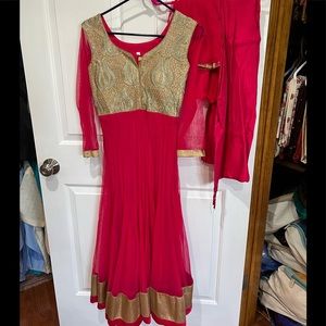 Hot Pink Punjabi Suit Anarkali Salwar Kameez Indian Pakistani Dress
